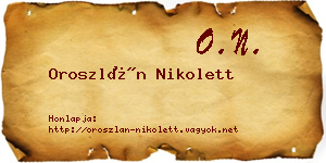 Oroszlán Nikolett névjegykártya