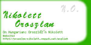 nikolett oroszlan business card